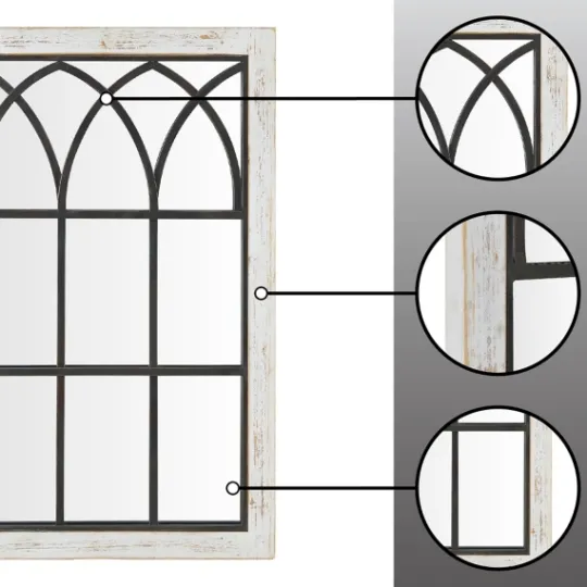 Kirkland's Home Vista Arched Windowpane Mirror, 24X37.5 In.- Decorative Mirrors