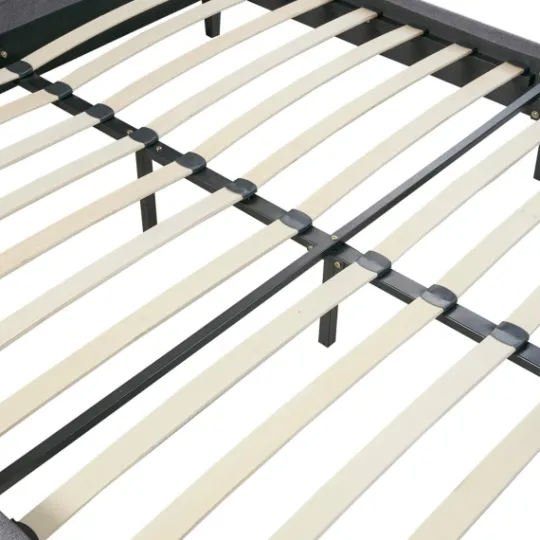 Kirkland's Home Viv Charcoal Diamond Tufted Full Bed Frame- Beds & Headboards