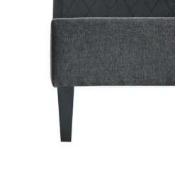 Kirkland's Home Viv Charcoal Diamond Tufted Full Bed Frame- Beds & Headboards