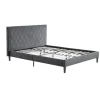 Kirkland's Home Viv Charcoal Diamond Tufted Queen Bed Frame- Beds & Headboards