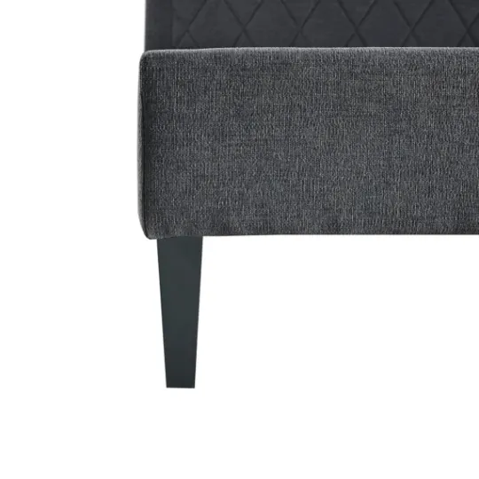 Kirkland's Home Viv Charcoal Diamond Tufted Queen Bed Frame- Beds & Headboards