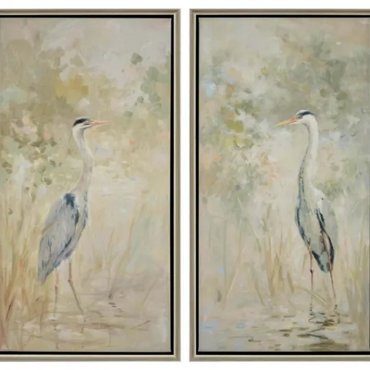 Kirkland's Home Wading Heron 2-Pc. Floater Framed Art Print Set- Framed Art
