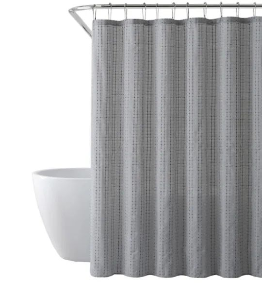 Kirkland's Home Waffle Cotton Blend Shower Curtain- Shower Curtains