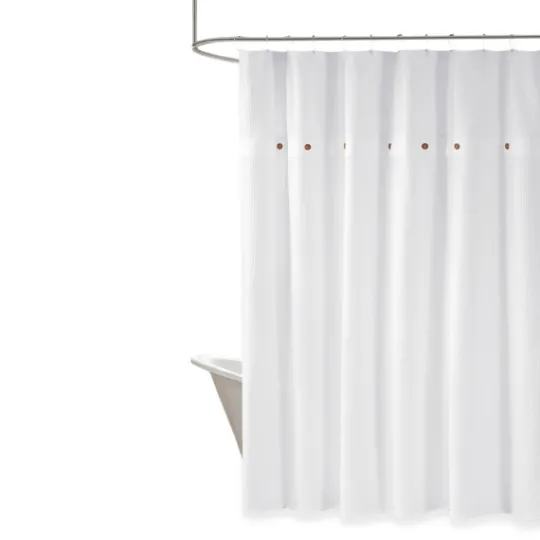 Kirkland's Home Waffle Weave Cotton Shower Curtain- Shower Curtains