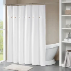 Kirkland's Home Waffle Weave Cotton Shower Curtain- Shower Curtains