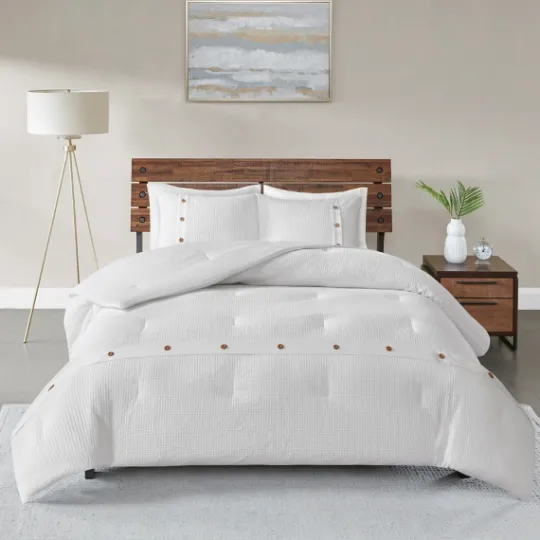 Kirkland's Home Waffle Weave 3-Pc. Full/Queen Comforter Set- Comforters