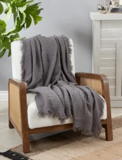 Kirkland's Home Waffle Weave Throw Blanket- Blankets & Throws