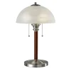 Kirkland's Home Walnut Alabaster Frosted Glass Table Lamp- Desk Lamps & Task Lighting