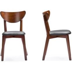Kirkland's Home Walnut And Black Mid-Century 5-Pc. Dining Set- Dining Sets