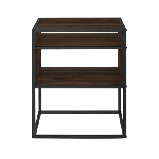 Kirkland's Home Walnut And Metal Mid-Century Modern Accent Table- Accent & End Tables