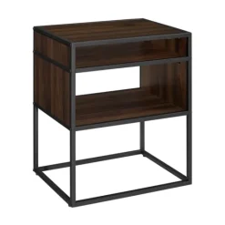 Kirkland's Home Walnut And Metal Mid-Century Modern Accent Table- Accent & End Tables