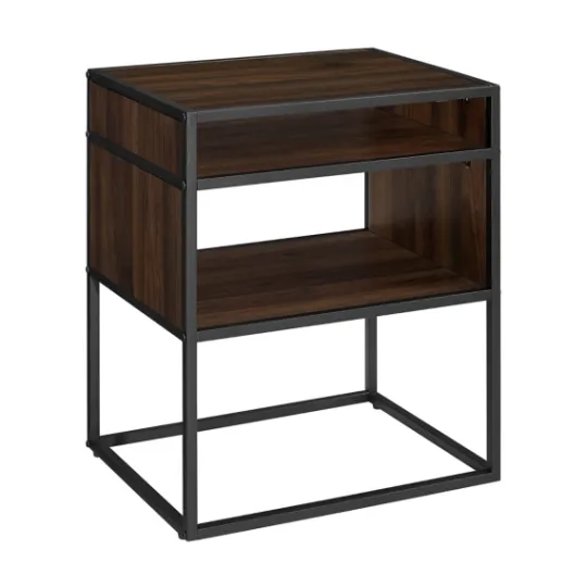 Kirkland's Home Walnut And Metal Mid-Century Modern Accent Table- Accent & End Tables