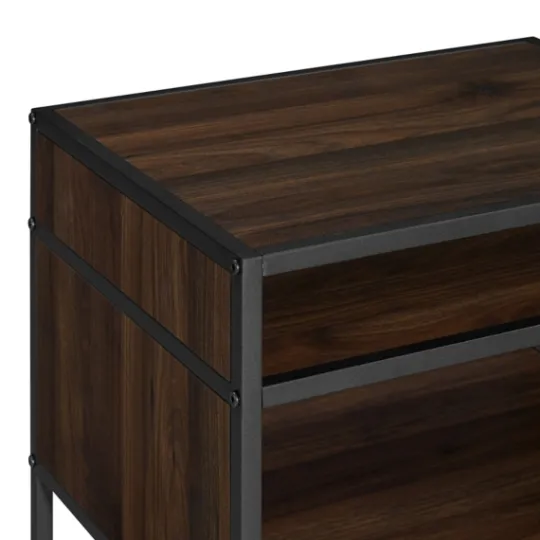 Kirkland's Home Walnut And Metal Mid-Century Modern Accent Table- Accent & End Tables