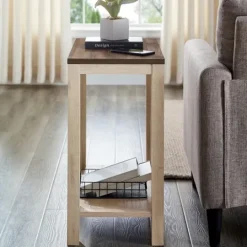 Kirkland's Home Walnut And White Oak Narrow Frame Accent Table- Accent & End Tables