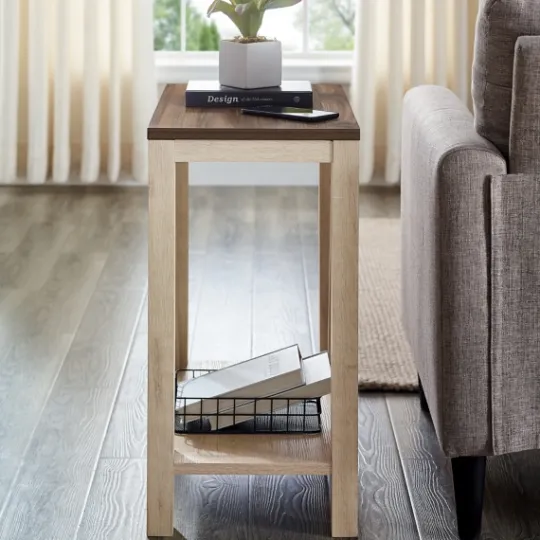 Kirkland's Home Walnut And White Oak Narrow Frame Accent Table- Accent & End Tables