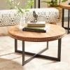 Kirkland's Home Walnut Beaded Industrial Coffee Table- Coffee Tables