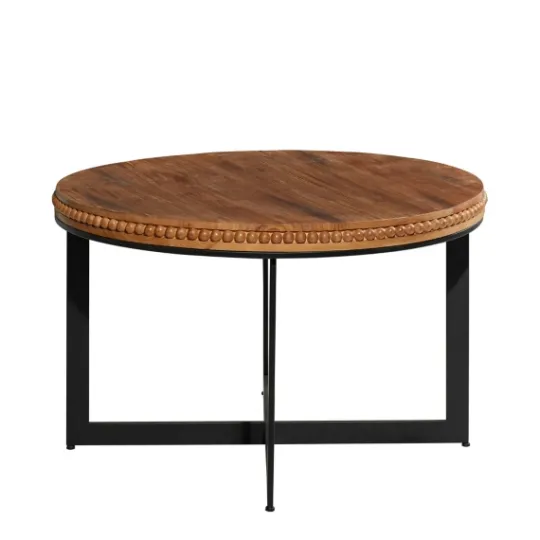 Kirkland's Home Walnut Beaded Industrial Coffee Table- Coffee Tables