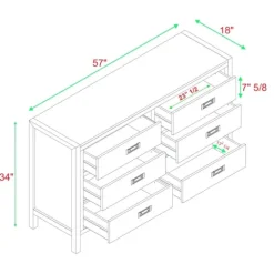 Kirkland's Home Walnut Classic 6-Drawer Dresser- Dressers & Chests