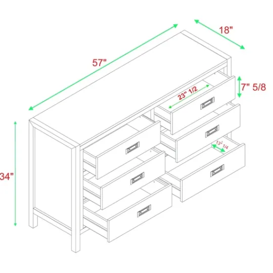 Kirkland's Home Walnut Classic 6-Drawer Dresser- Dressers & Chests