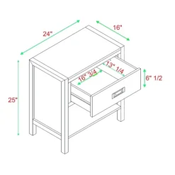 Kirkland's Home Walnut Classic 1-Drawer Nightstand- Nightstands