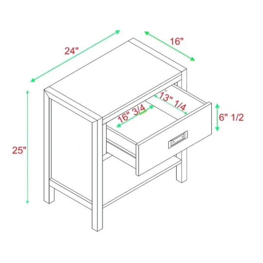 Kirkland's Home Walnut Classic 1-Drawer Nightstand- Nightstands