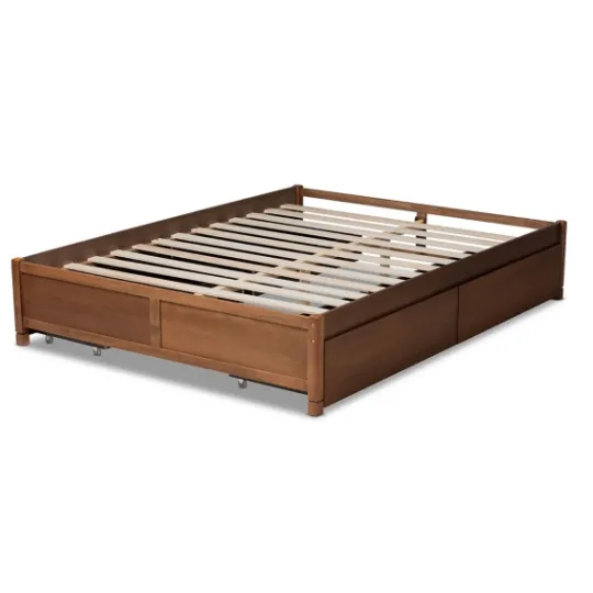 Kirkland's Home Walnut 4-Drawer Queen Bed Frame- Beds & Headboards