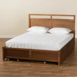 Kirkland's Home Walnut 4-Drawer Queen Bed Frame With Headboard- Beds & Headboards