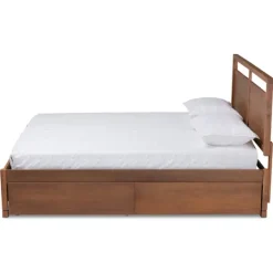 Kirkland's Home Walnut 4-Drawer Queen Bed Frame With Headboard- Beds & Headboards