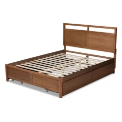 Kirkland's Home Walnut 4-Drawer Queen Bed Frame With Headboard- Beds & Headboards