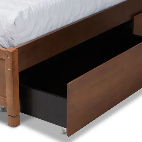 Kirkland's Home Walnut 4-Drawer Queen Bed Frame With Headboard- Beds & Headboards