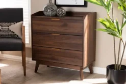 Kirkland's Home Walnut 3-Drawer Wood Chest- Dressers & Chests