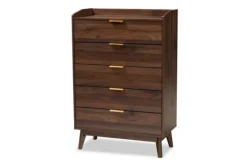 Kirkland's Home Walnut 5-Drawer Wood Chest- Dressers & Chests