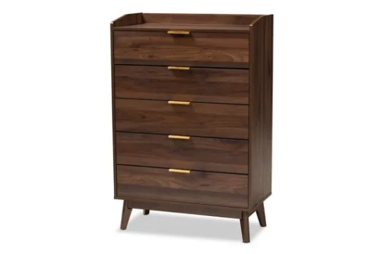 Kirkland's Home Walnut 5-Drawer Wood Chest- Dressers & Chests