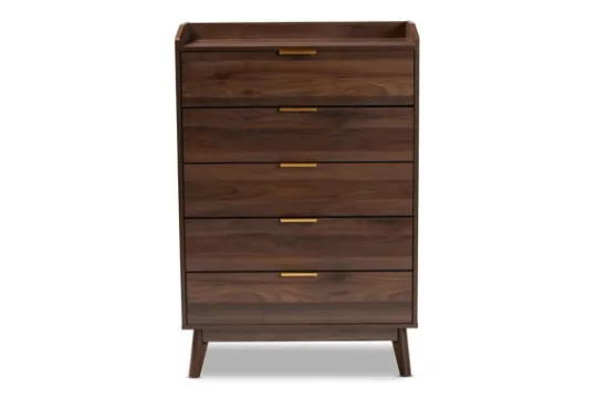 Kirkland's Home Walnut 5-Drawer Wood Chest- Dressers & Chests