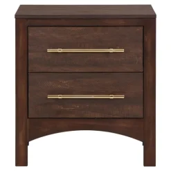 Kirkland's Home Walnut 2-Drawer Wood Nightstand- Nightstands