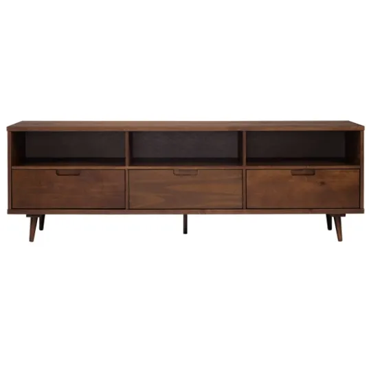 Kirkland's Home Walnut 3-Drawer Wood Tv Stand- Tv Stands & Media Consoles