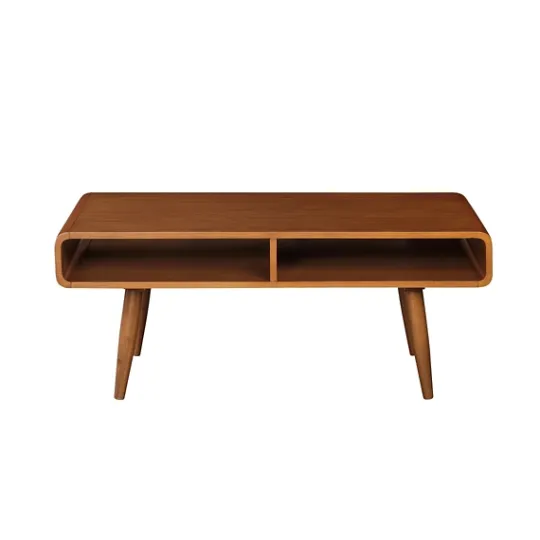 Kirkland's Home Walnut Mid-Century Modern Solid Wood Coffee Table- Coffee Tables
