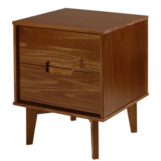 Kirkland's Home Walnut Mid-Century Modern 2-Drawer Nightstand- Nightstands