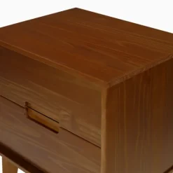 Kirkland's Home Walnut Mid-Century Modern 2-Drawer Nightstand- Nightstands