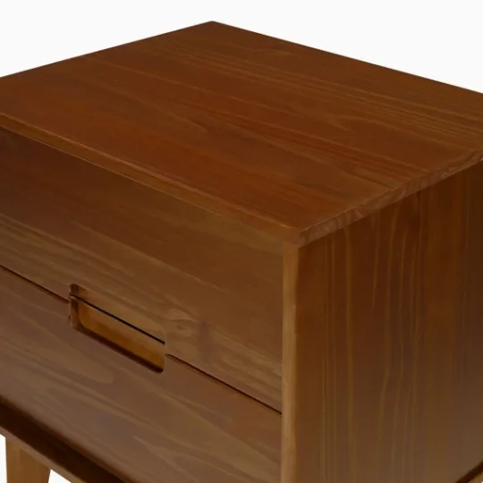 Kirkland's Home Walnut Mid-Century Modern 2-Drawer Nightstand- Nightstands