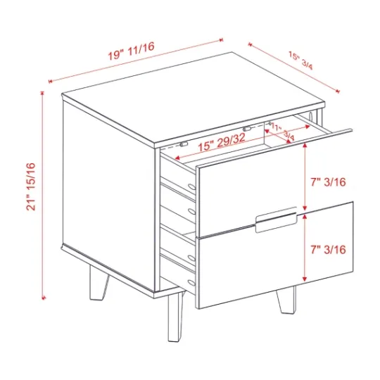 Kirkland's Home Walnut Mid-Century Modern 2-Drawer Nightstand- Nightstands