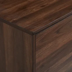 Kirkland's Home Walnut Mid-Century Modern Glass Shelf Tv Stand- Tv Stands & Media Consoles
