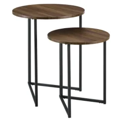 Kirkland's Home Walnut Nesting V-Leg Accent Tables, Set Of 2- Accent & End Tables