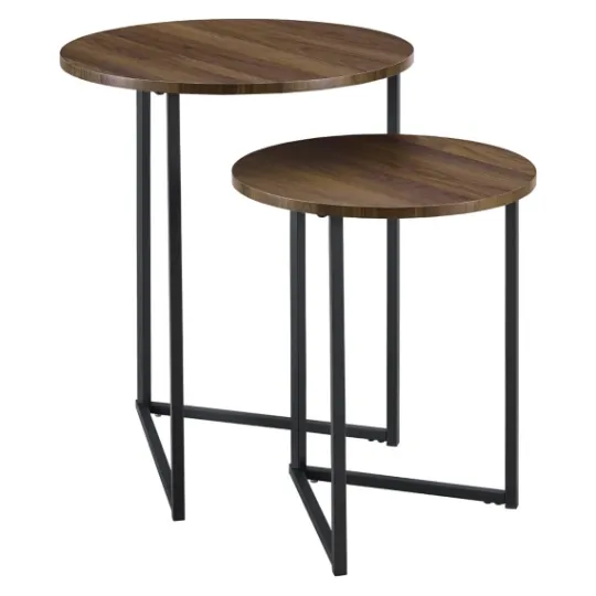 Kirkland's Home Walnut Nesting V-Leg Accent Tables, Set Of 2- Accent & End Tables