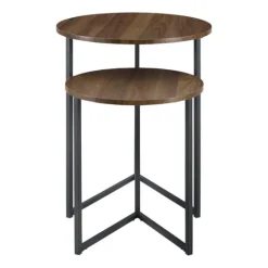 Kirkland's Home Walnut Nesting V-Leg Accent Tables, Set Of 2- Accent & End Tables