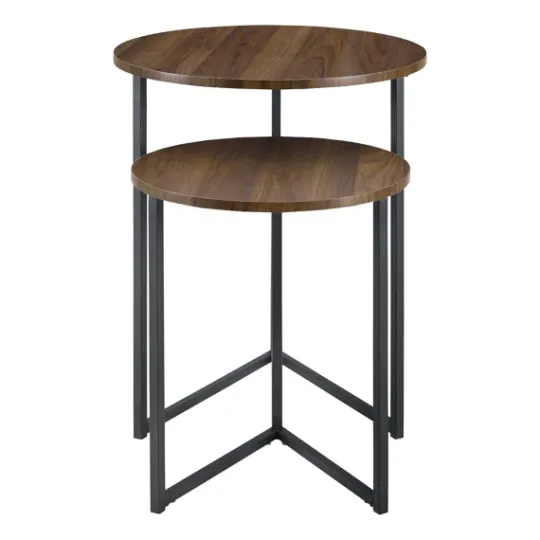 Kirkland's Home Walnut Nesting V-Leg Accent Tables, Set Of 2- Accent & End Tables
