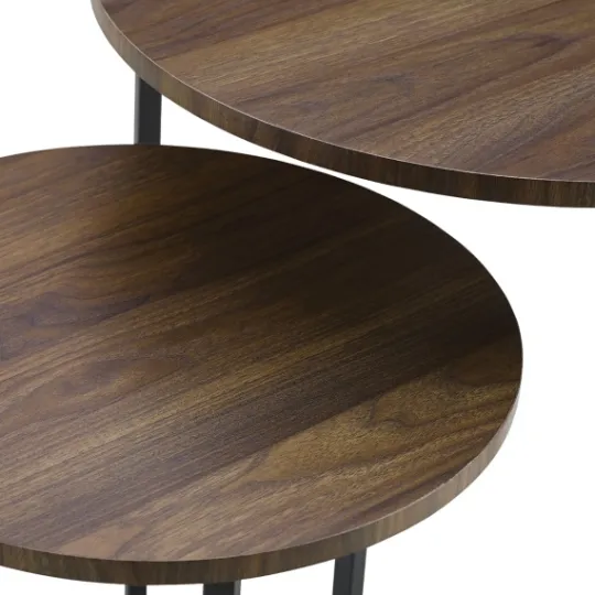Kirkland's Home Walnut Nesting V-Leg Accent Tables, Set Of 2- Accent & End Tables