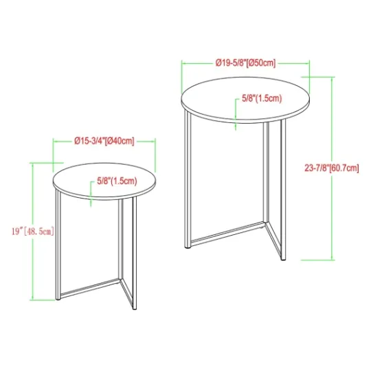 Kirkland's Home Walnut Nesting V-Leg Accent Tables, Set Of 2- Accent & End Tables