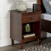 Kirkland's Home Walnut One-Drawer Wood Nightstand- Nightstands
