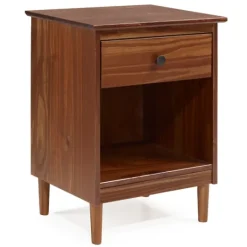 Kirkland's Home Walnut One-Drawer Wood Nightstand- Nightstands